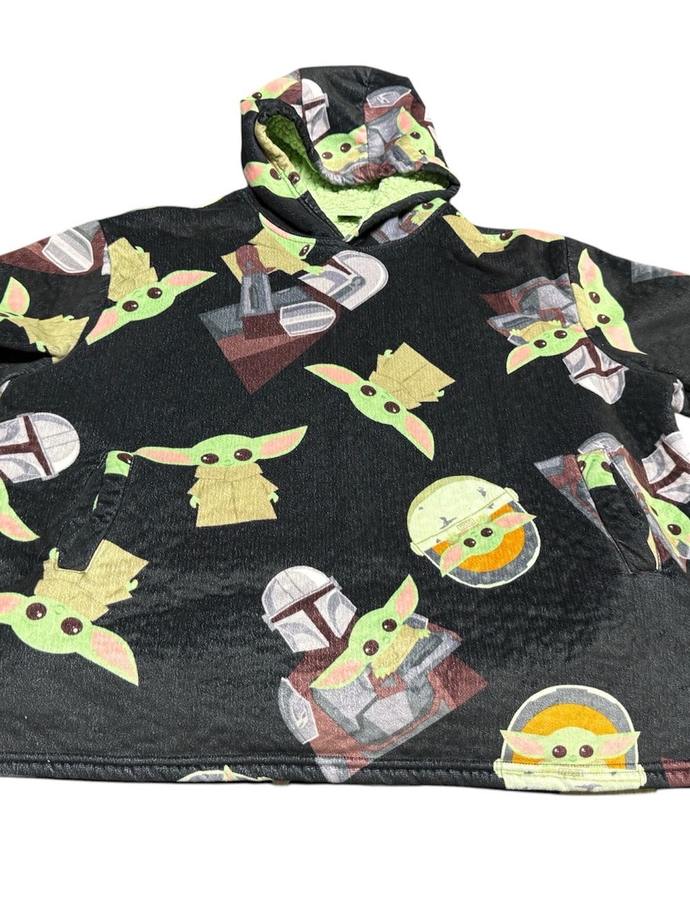 Star Wars Kids Black Hoodie with Green Baby Yoda Print